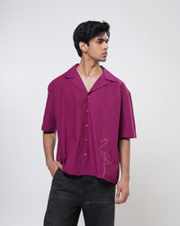 Berry Crane Hand Embroidered Men’s Shirt