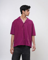 Berry Crane Hand Embroidered Men’s Shirt