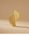 Abstract Gold Half-Moon Statement Stud Earrings for Women