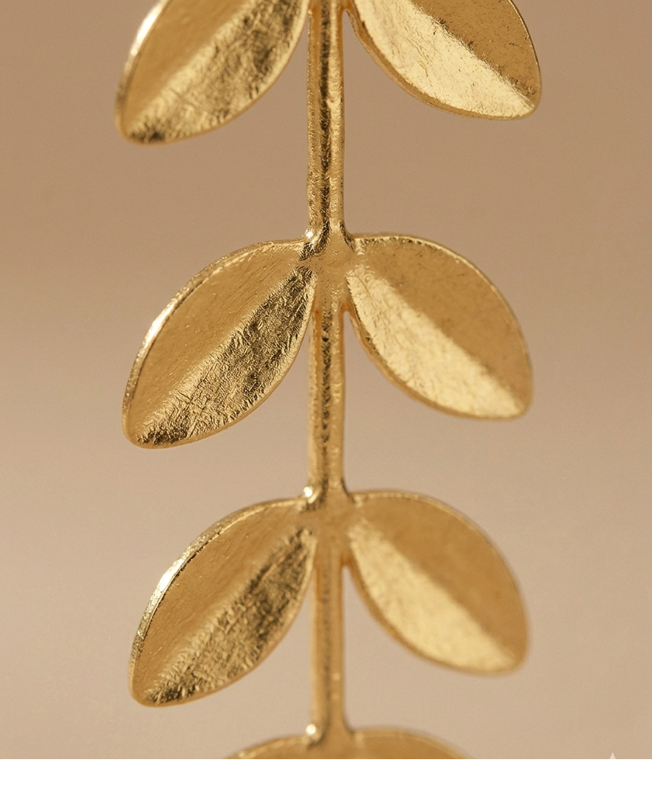 Gold Butterfly Leaf Drop Earrings for Women