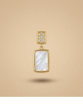 Mother of Pearl Rectangular Gold Drop Earrings for Women