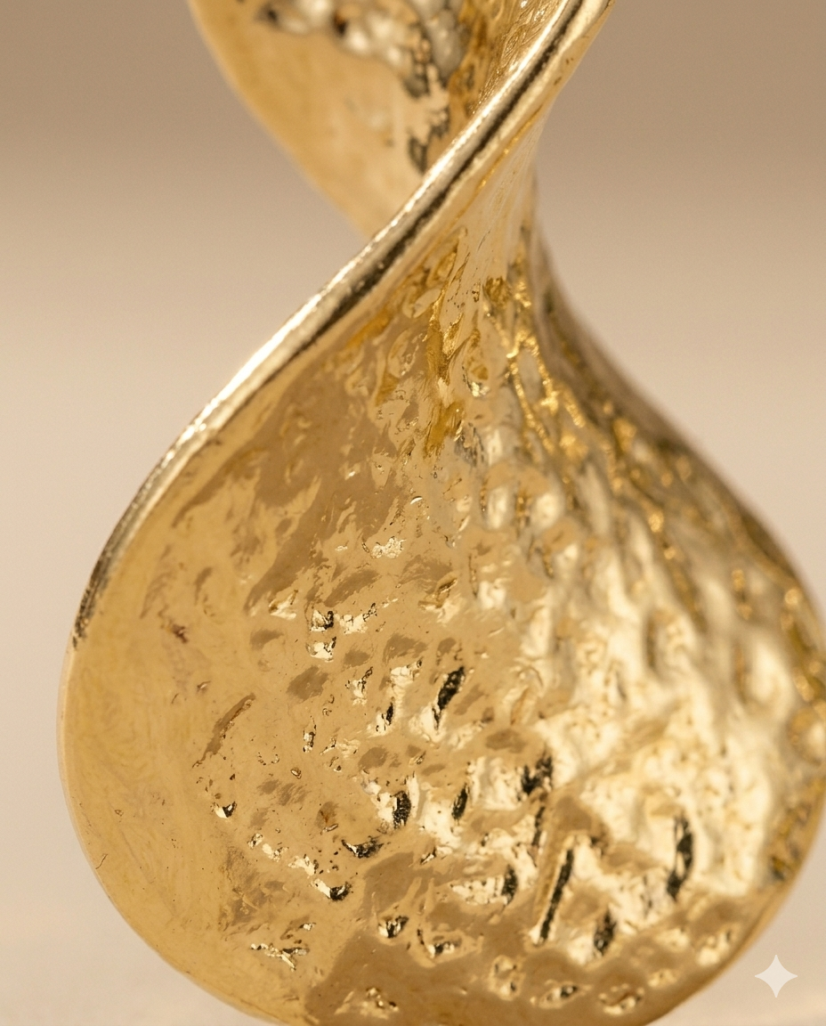 Hammered Gold Teardrop Statement Earrings for Women