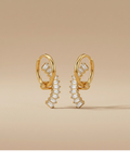 Baguette Crystal Crescent Hoop Earrings for Women