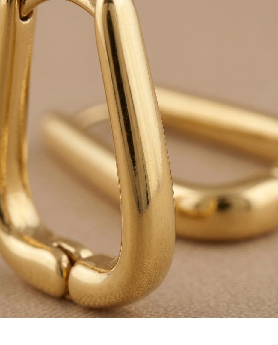 Modern Geometric U-Shaped Gold Hoop Earrings for Women