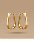 Modern Geometric U-Shaped Gold Hoop Earrings for Women