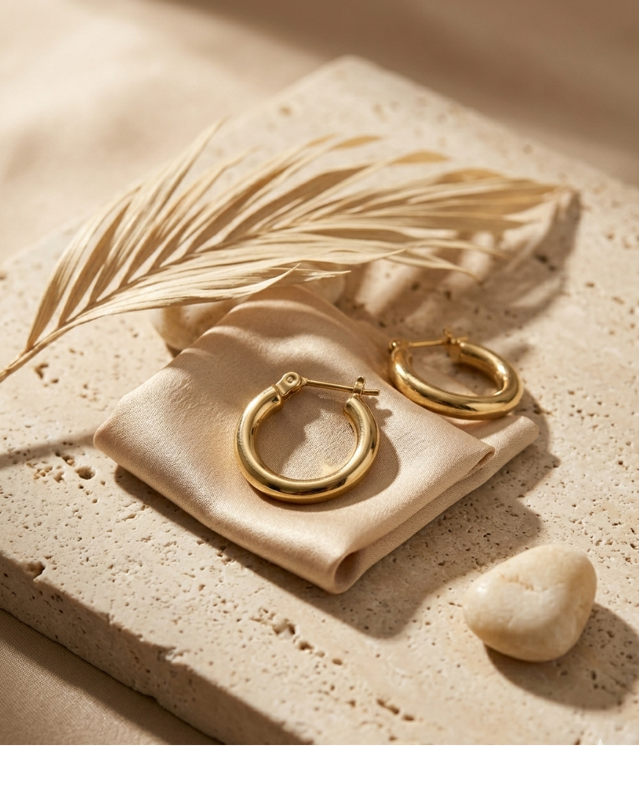 Classic Polished Gold Hoop Earrings for Women