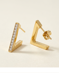 Geometric Triangle Gold Stud Earrings for Women