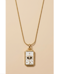 Celestial Evil Eye Pendant Necklace with White Enamel