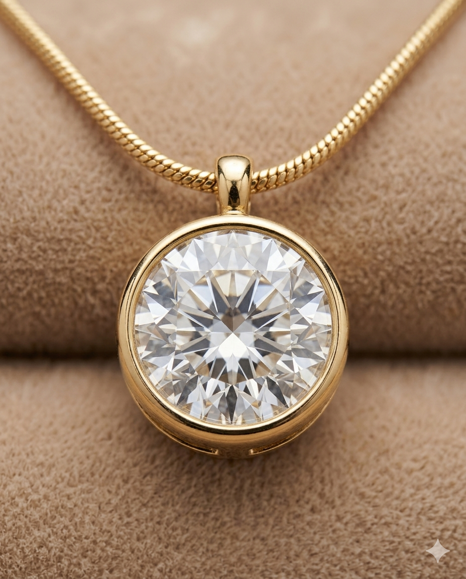 Classic Solitaire Crystal Pendant Necklace