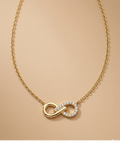 Infinity Link Crystal Necklace in Gold
