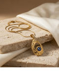 Evil Eye Oval Pendant Necklace for Women