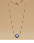 Minimalist Evil Eye Gold-Tone Necklace for Women