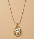 Golden Halo Crystal Pendant Necklace for Women