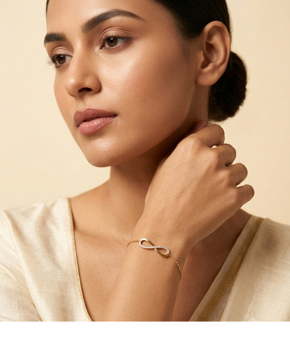 Infinity Crystal Gold Bracelet for Women