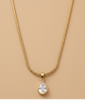 Classic Teardrop Crystal Pendant Necklace