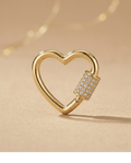 Gold Heart Lock Statement Hoop Earrings with Crystal Detail for Women
