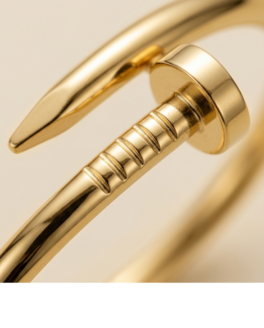 Gold-Tone Minimalist Designer Bangle for Women