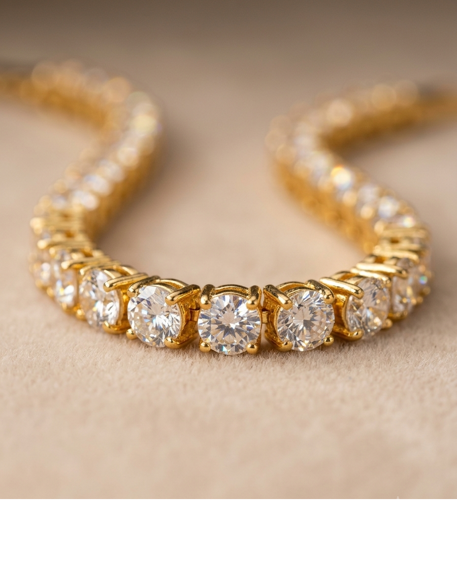 Gold Crystal Tennis Bracelet
