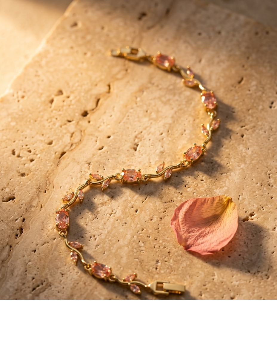 Pink Crystal Vine Bracelet