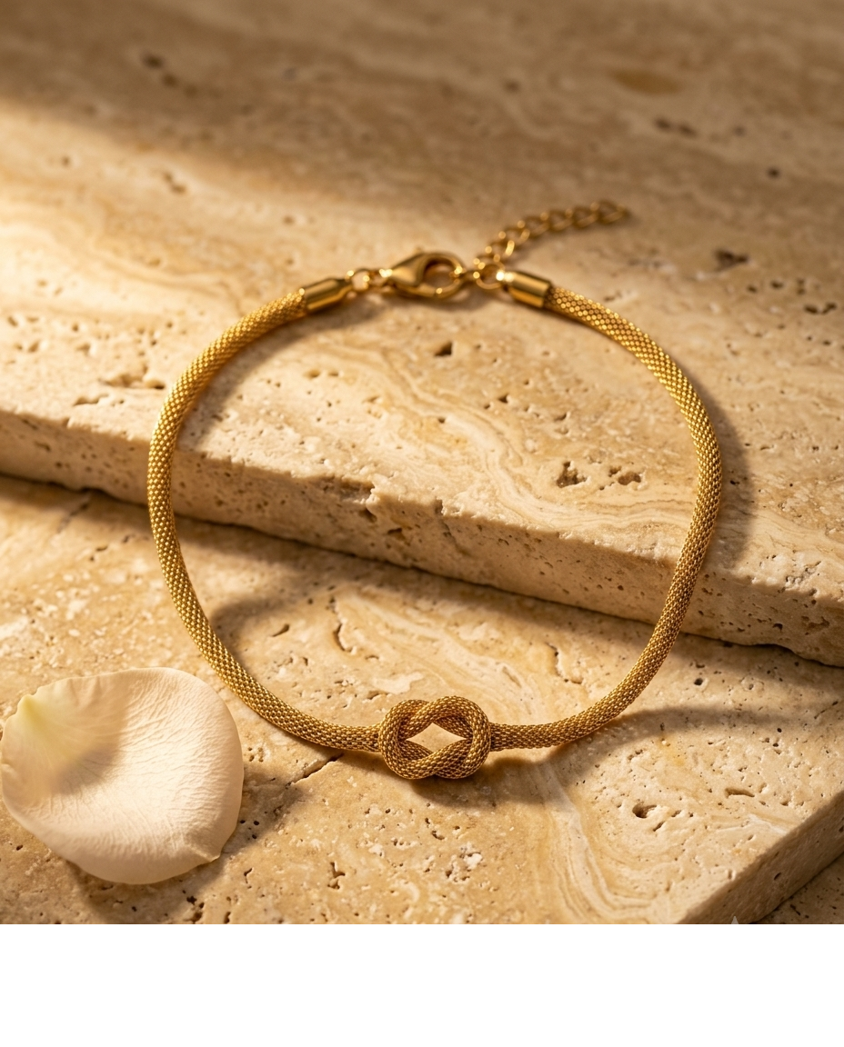Gold Infinity Knot Chain Bracelet