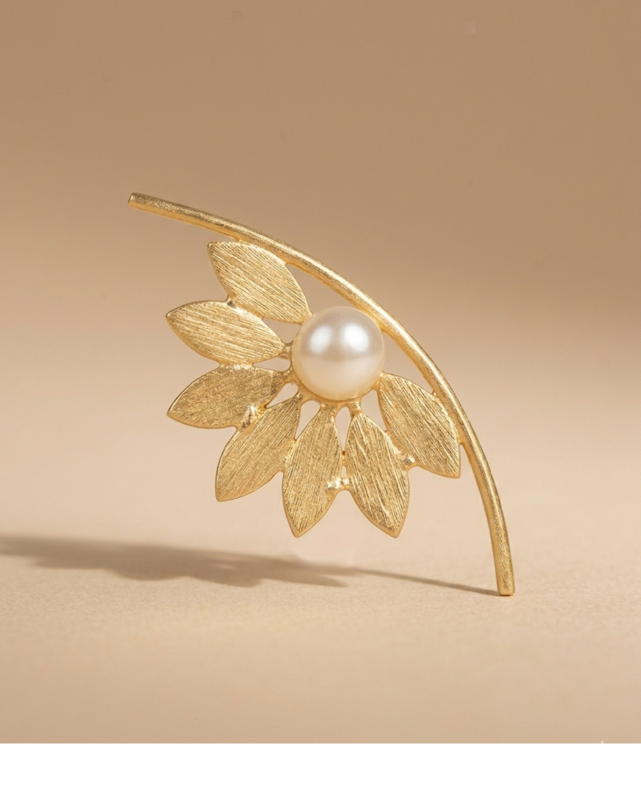 Pearl Flower Ear Cuff Earrings for Women