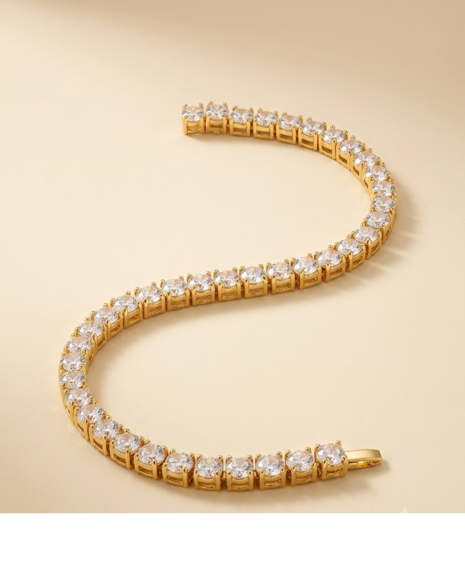 Gold Crystal Tennis Bracelet