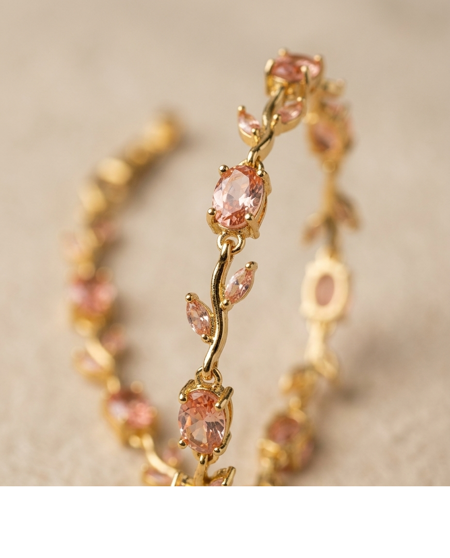 Pink Crystal Vine Bracelet