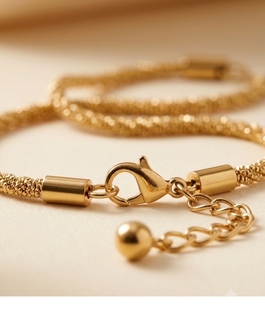 Gold Textured Chain Bracelet