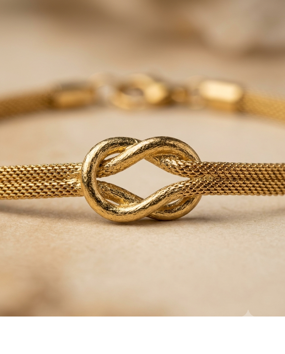 Gold Infinity Knot Chain Bracelet