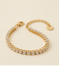 Gold-Tone Crystal Tennis Bracelet for Women