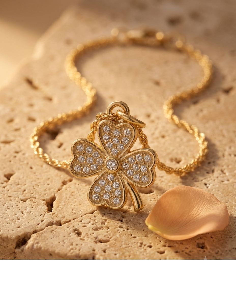 Gold-Tone Floral Charm Chain Bracelet for Women