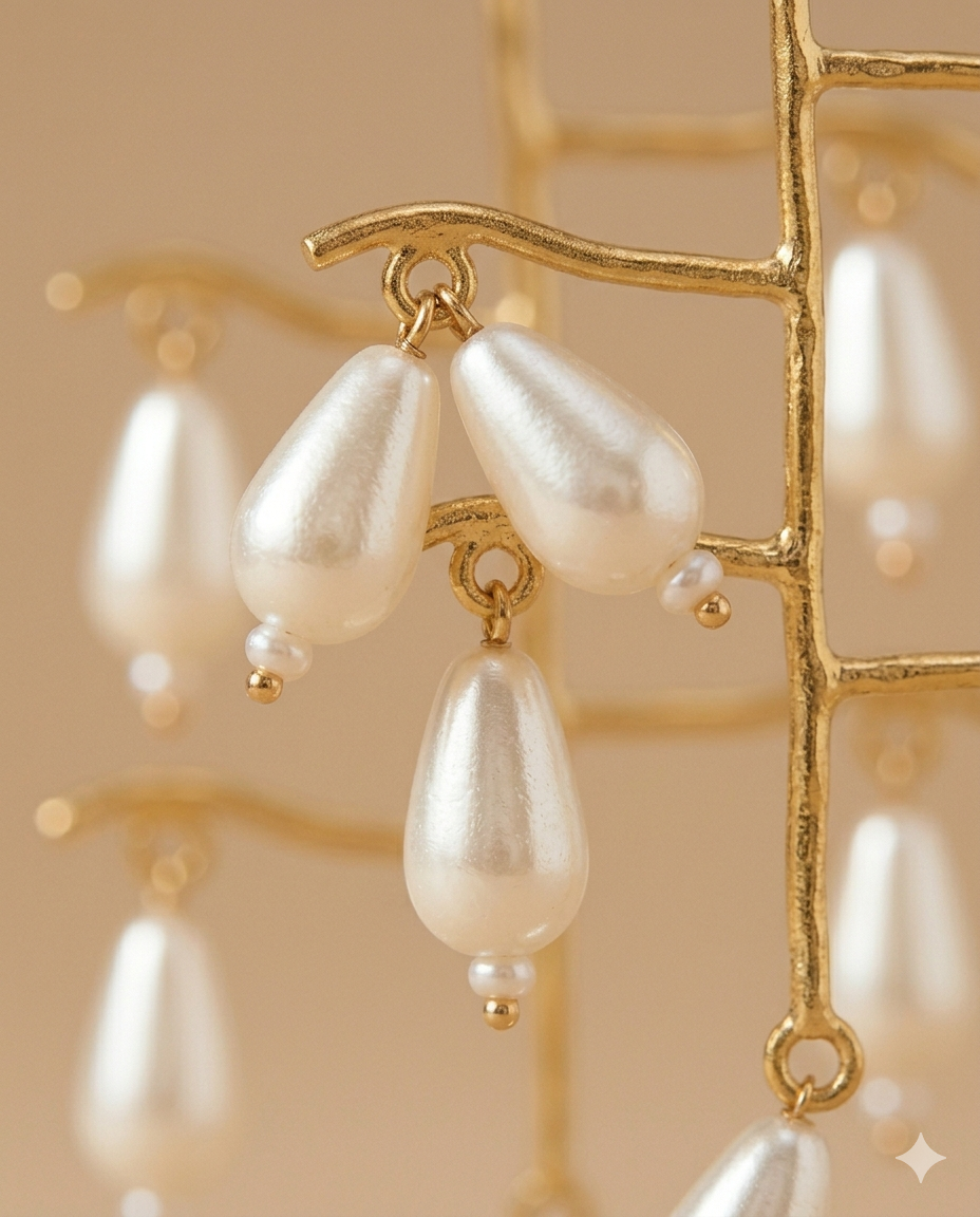 Pearl Drop Crossbar Earrings for Women