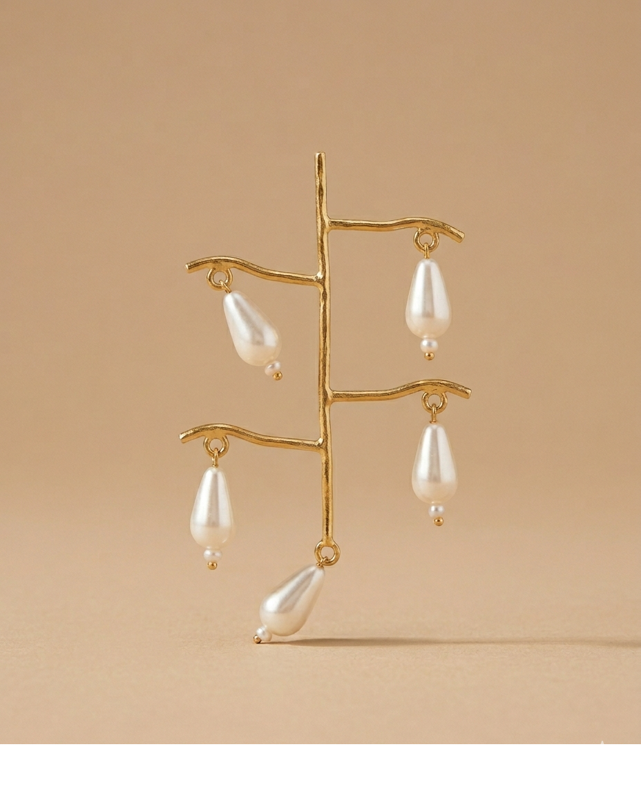 Pearl Drop Crossbar Earrings for Women