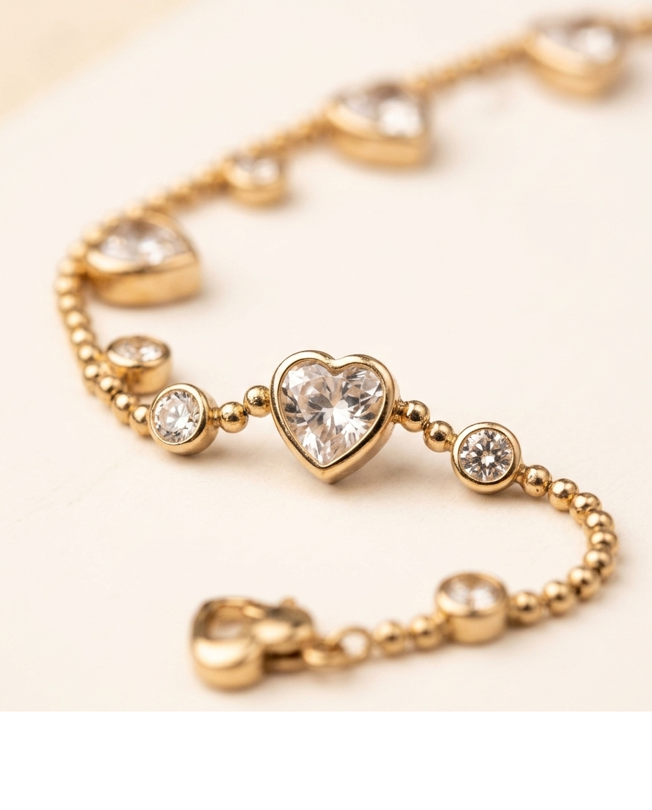 Crystal Drop Bead Chain Bracelet