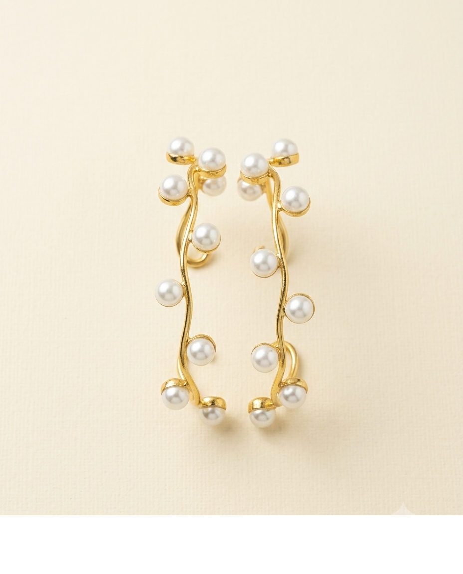 Pearl Cluster Gold Bracelet for Women