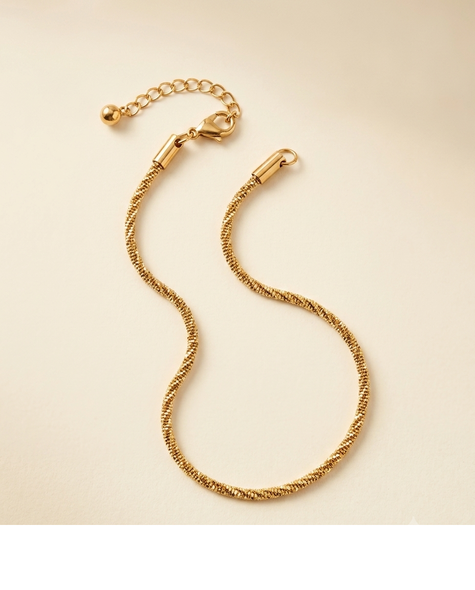 Gold Textured Chain Bracelet