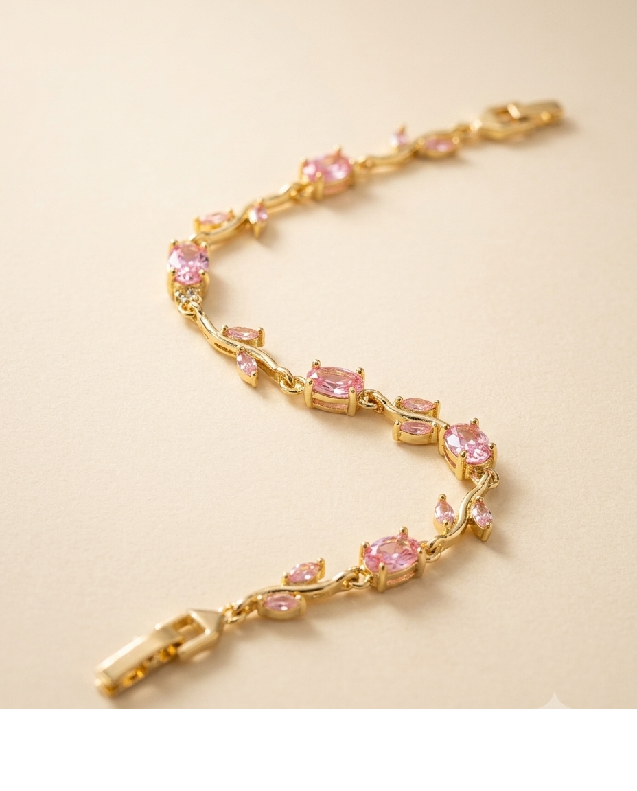 Pink Crystal Vine Bracelet