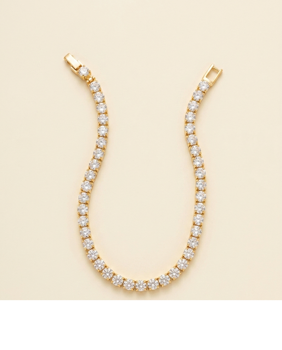 Gold Crystal Tennis Bracelet