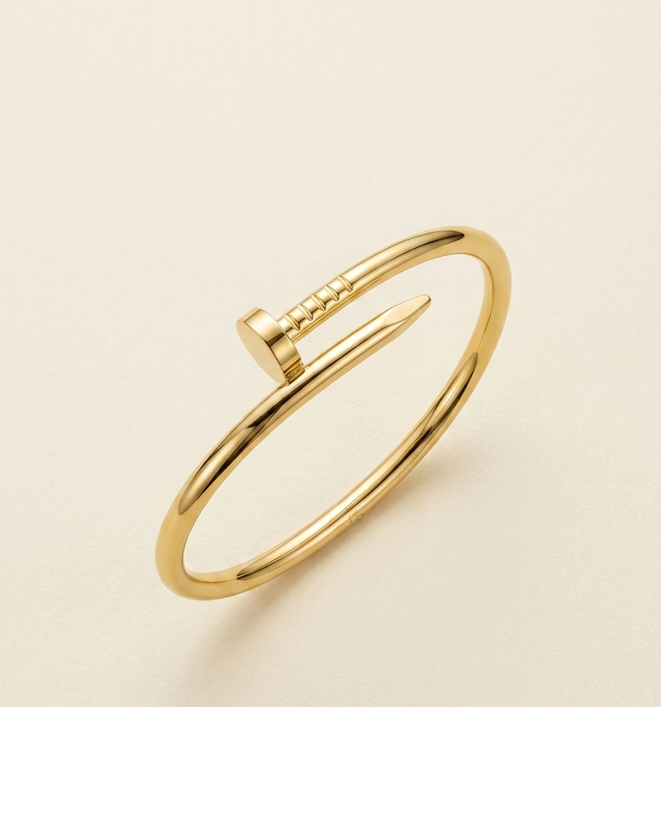Gold-Tone Minimalist Designer Bangle for Women