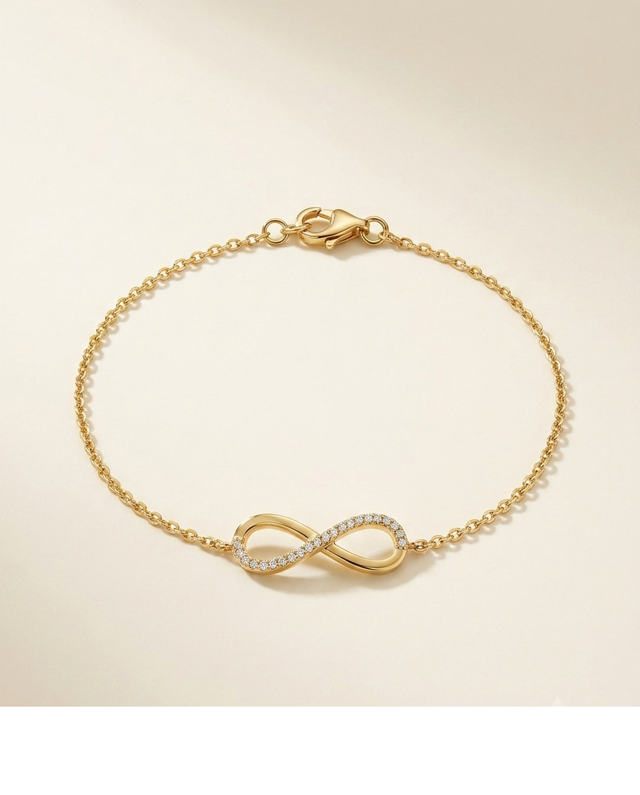 Infinity Crystal Gold Bracelet for Women