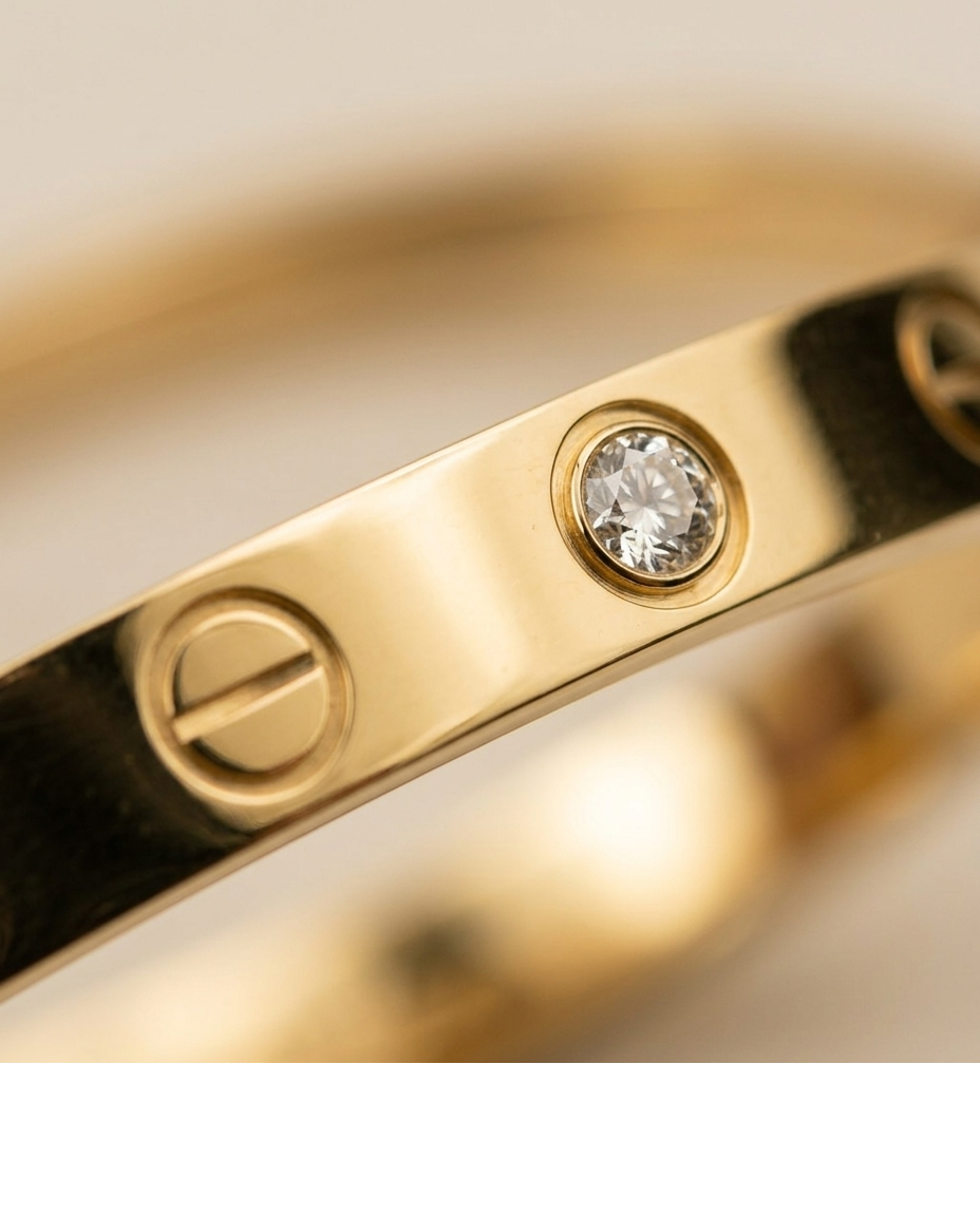 Gold Screw Motif Crystal Bangle Bracelet Set for Women