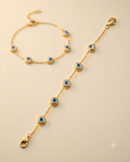 Blue Evil Eye Gold Bracelet for Women