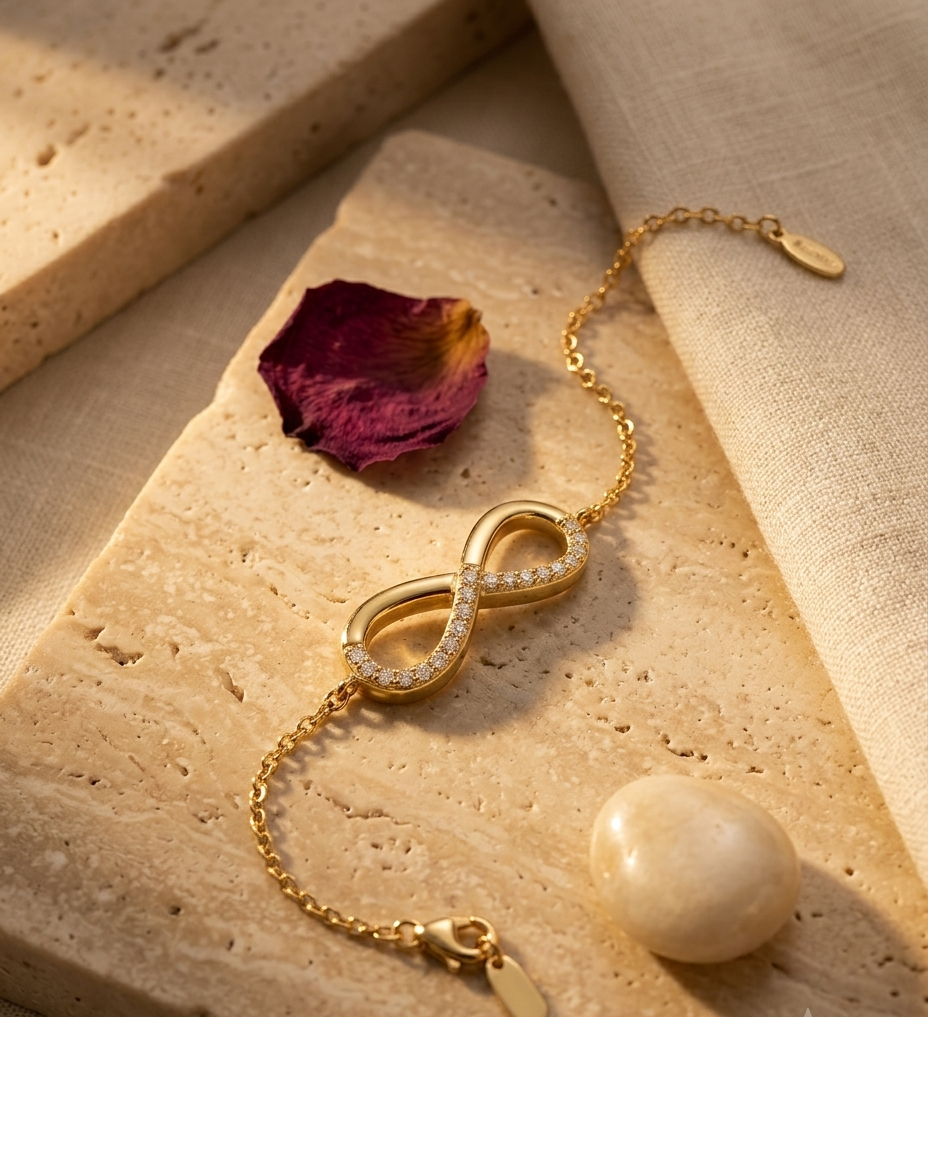 Infinity Crystal Gold Bracelet for Women