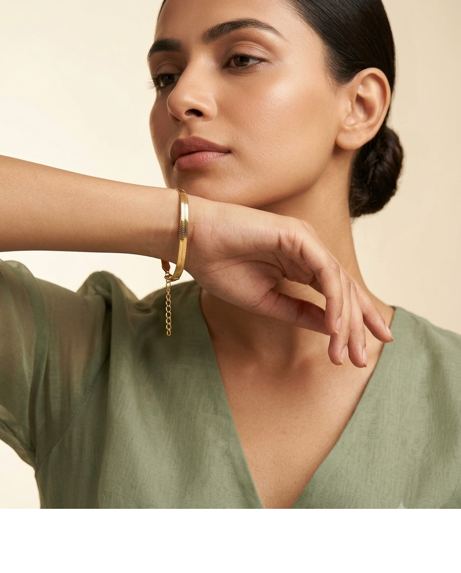 Minimalist Gold Snake Chain Bracelet for Women