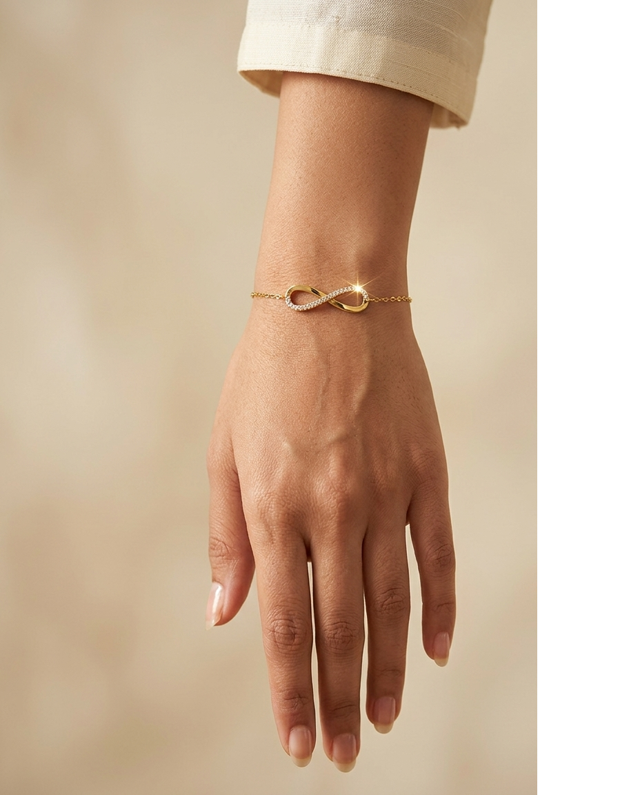 Infinity Crystal Gold Bracelet for Women