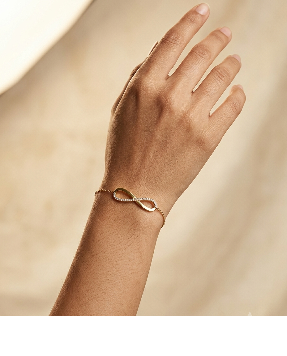Infinity Crystal Gold Bracelet for Women