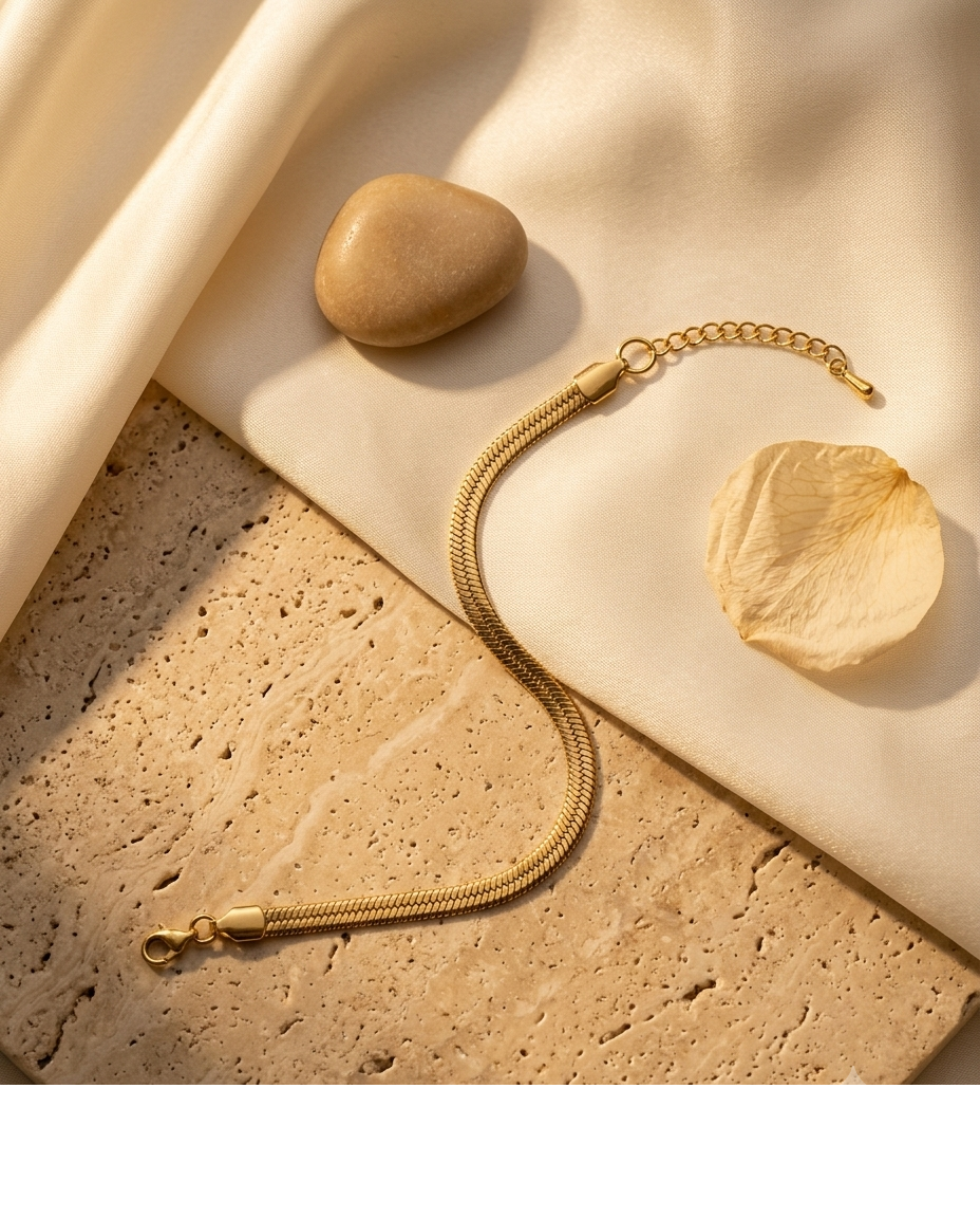 Minimalist Gold Snake Chain Bracelet for Women