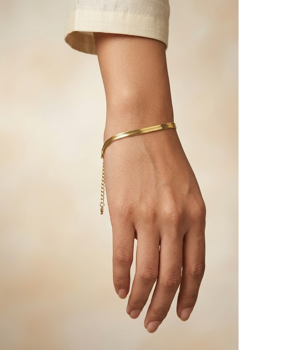 Minimalist Gold Snake Chain Bracelet for Women
