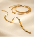 Minimalist Gold Snake Chain Bracelet for Women