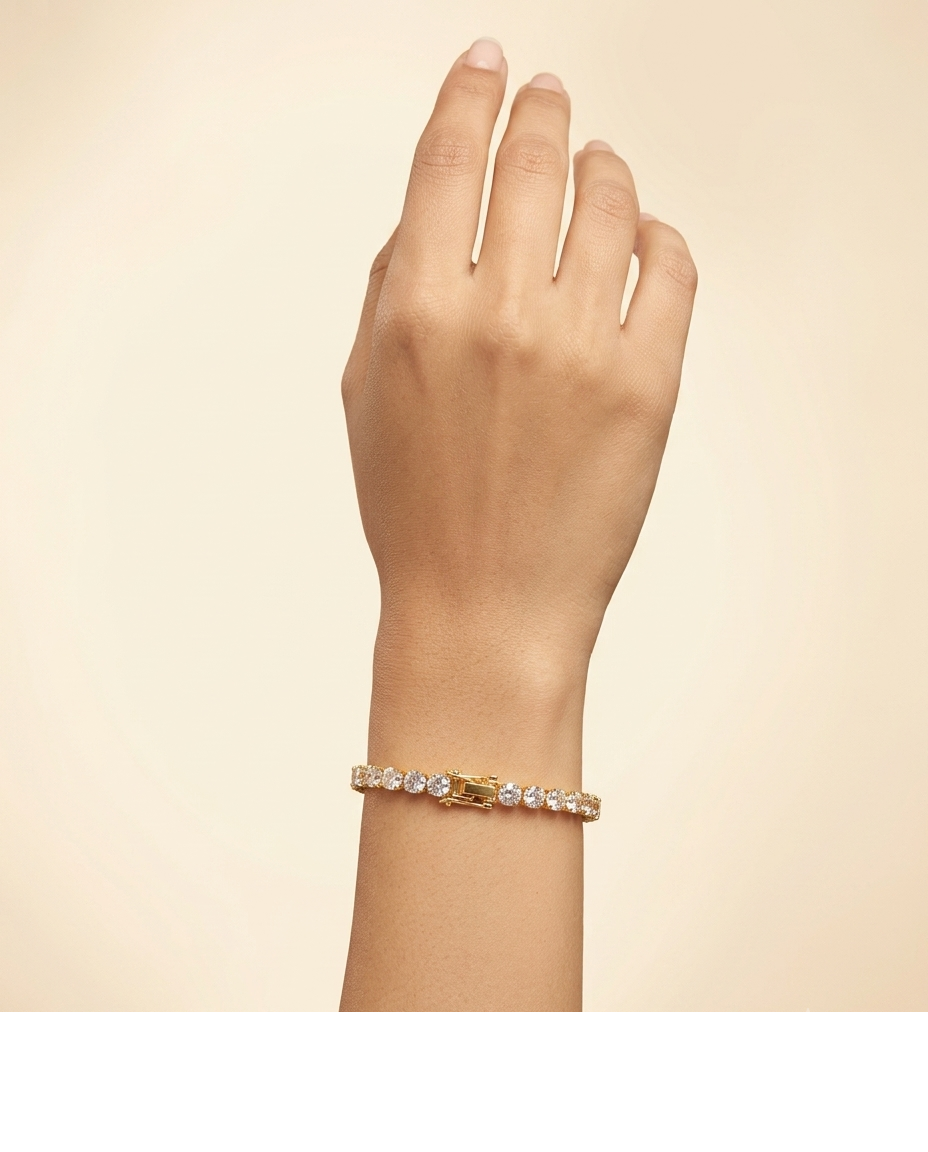 Gold Crystal Tennis Bracelet